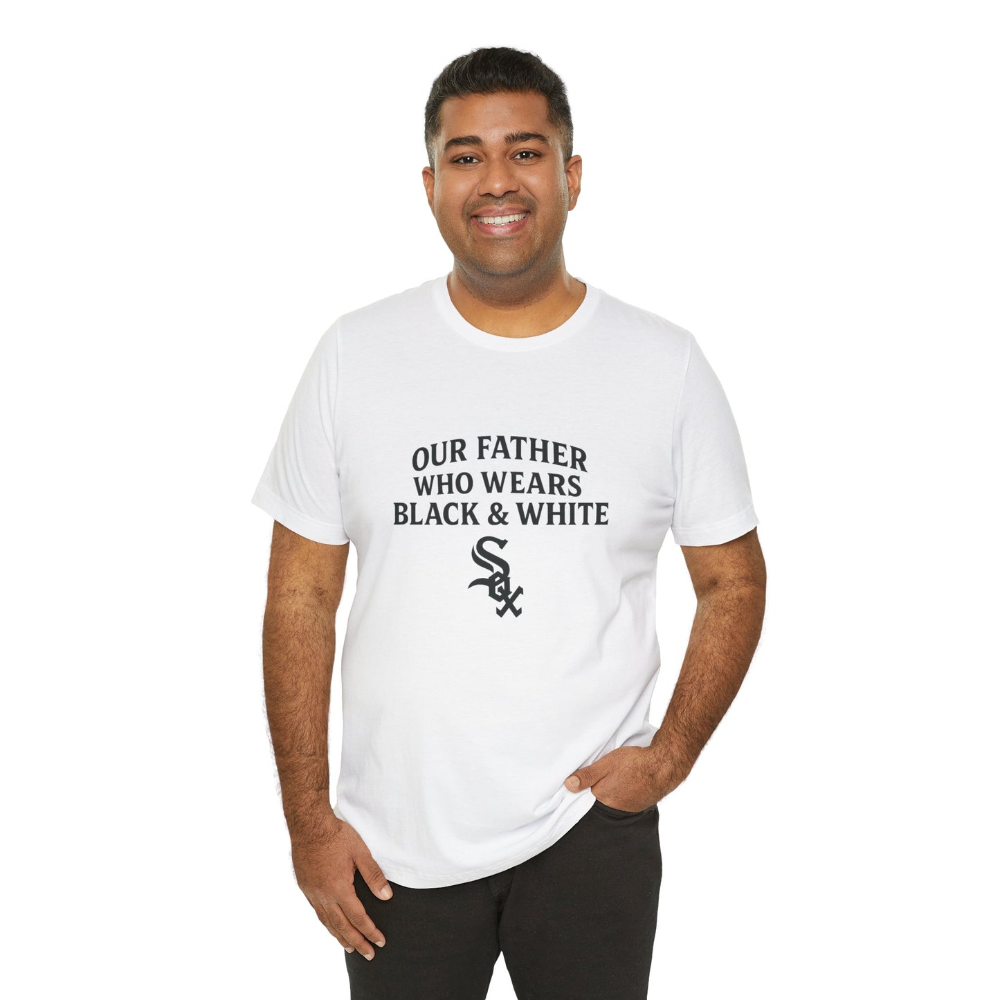 Our Father, Who Wears Black & White – Sox Fan Unisex T-shirt