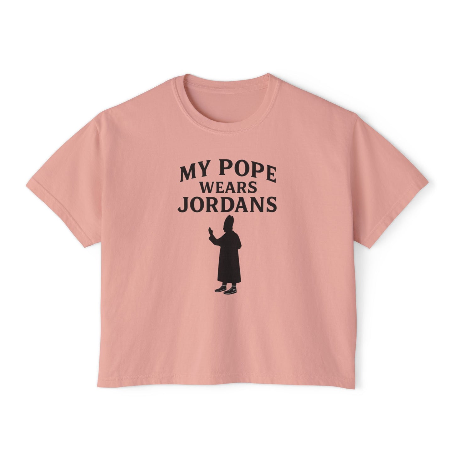My Pope Wears Jordans Unisex Boxy Tree