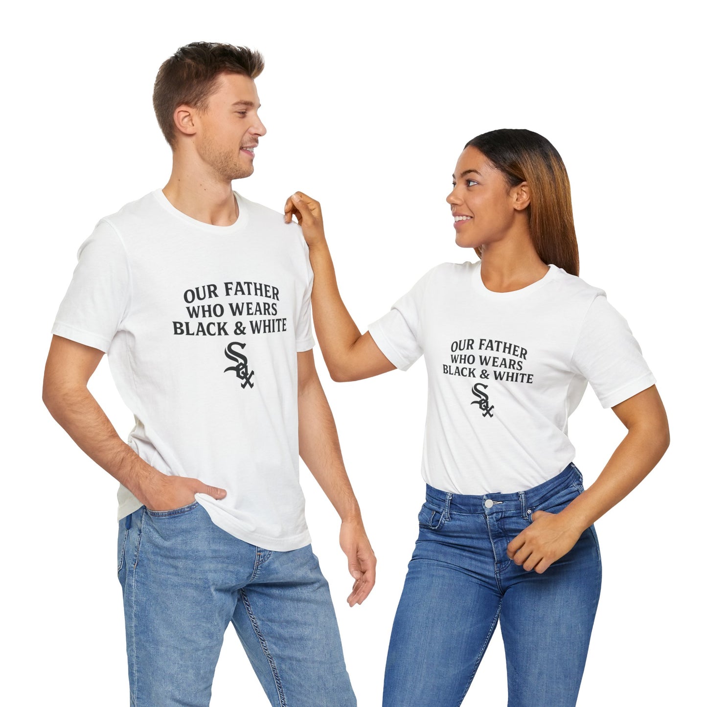 Our Father, Who Wears Black & White – Sox Fan Unisex T-shirt