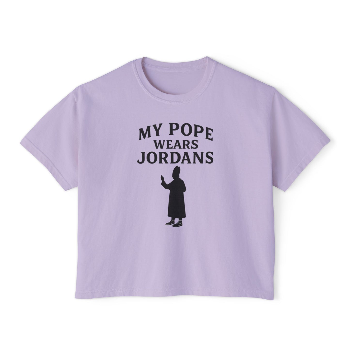 My Pope Wears Jordans Unisex Boxy Tree
