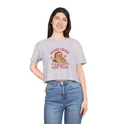 Merry Crisis & A Chaotic New Year Vintage Santa Crop Tee