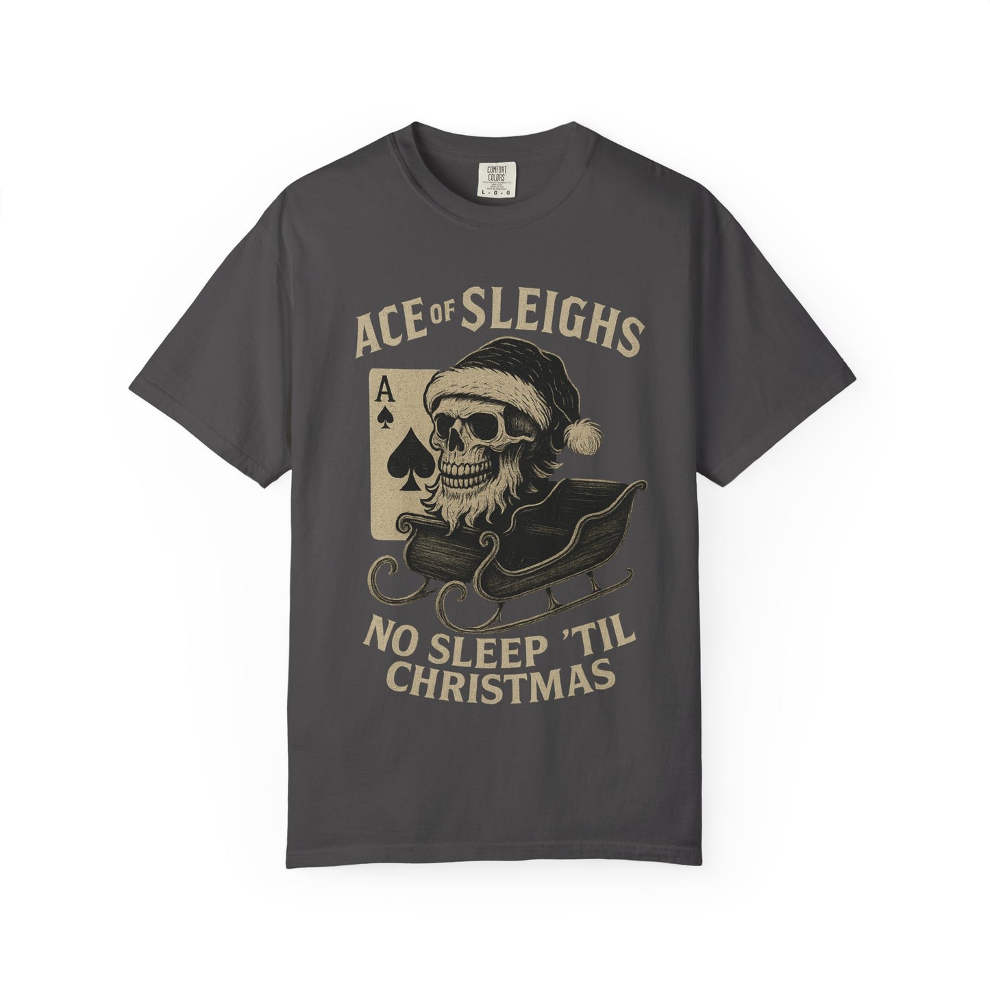 Ace of Sleighs Skull Santa Unisex Tee (No Sleep 'Til Christmas)