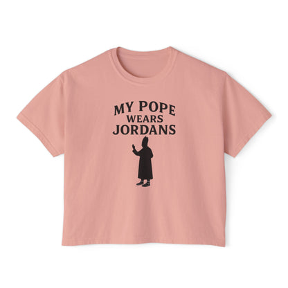My Pope Wears Jordans Unisex Boxy Tree