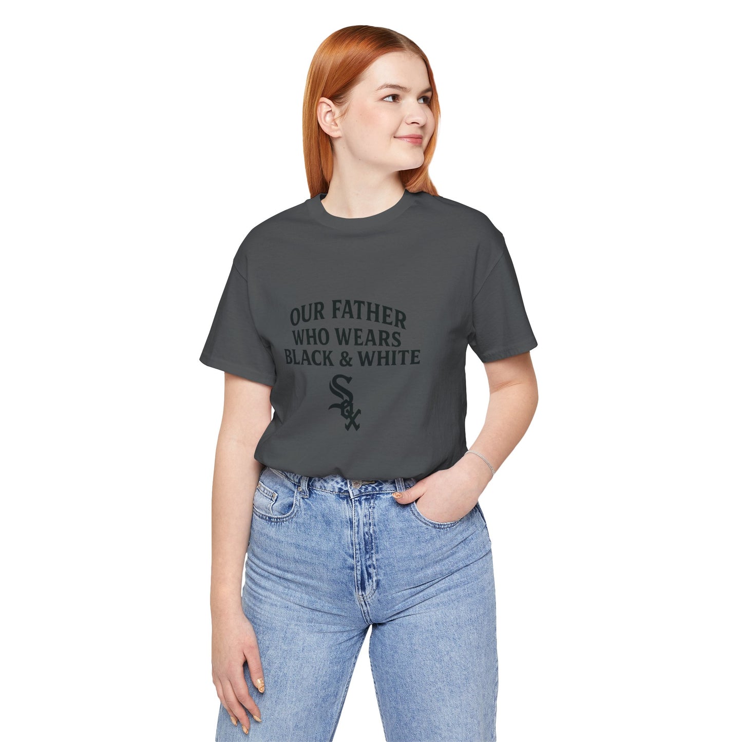 Our Father, Who Wears Black & White – Sox Fan Unisex T-shirt